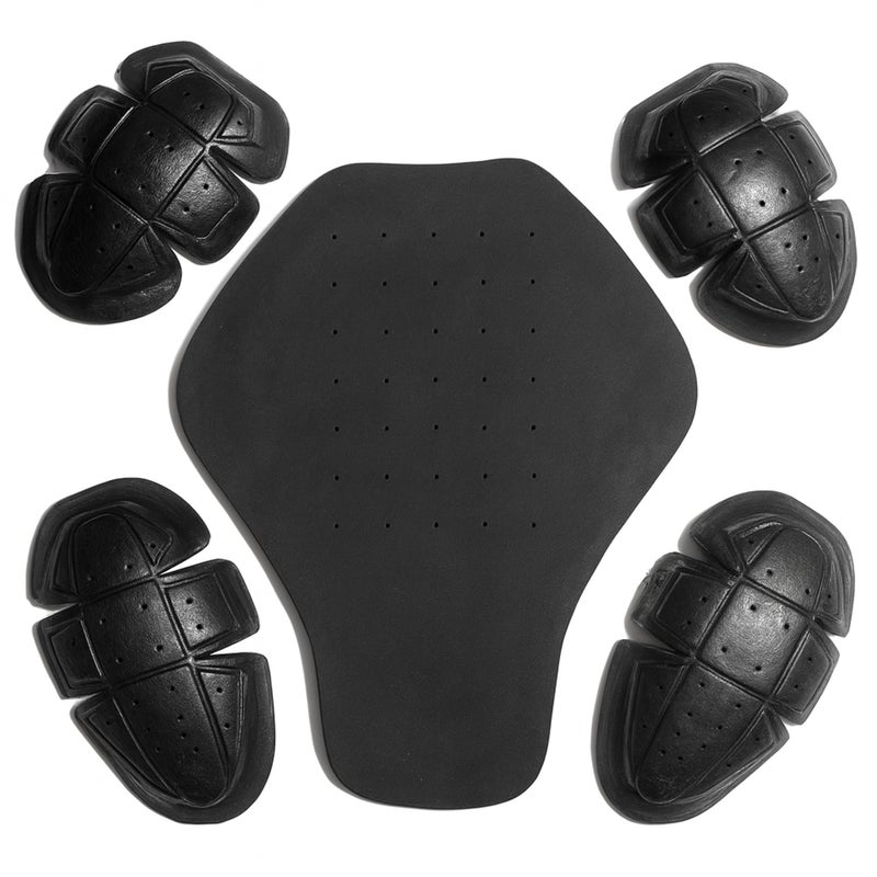 Jackets 4 Bikes Motorcycle Jacket Armor 5 PC CE Certified Level 1, Universal Fit, Shoulder Elbow Back 5PC Set Black - Image 1